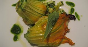 Courgette flowers with balsamic vinegar