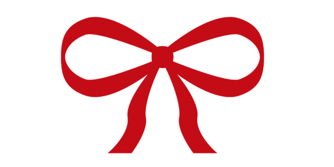 A small red bow